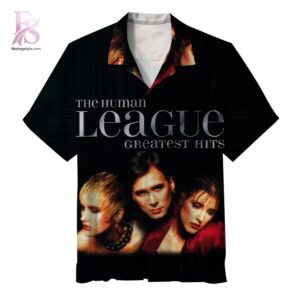 Stylish short-sleeve Hawaiian shirt ideal for summer parties and vacation outfits – The Human League Greatest Hits Hawaiian Shirt 1