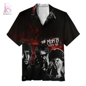 Beach-ready Hawaiian shirt with all-over tropical print and soft premium fabric – The Misfits Static Age Hawaiian Shirt 1