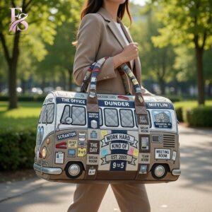 Casual outfit featuring The Office Quilted Duffle Bag 2 with modern and comfortable design.