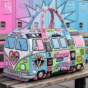 Detailed product image of The Powerpuff Girls Quilted Duffle Bag 3 with eye-catching style and smooth finish.