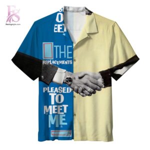 Stylish short-sleeve Hawaiian shirt ideal for summer parties and vacation outfits – The Replacements Pleased to Meet Me Hawaiian Shirt 1