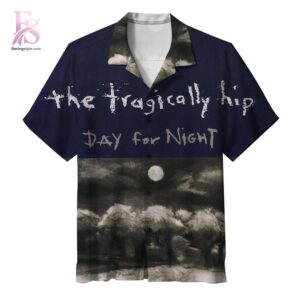 Stylish short-sleeve Hawaiian shirt ideal for summer parties and vacation outfits – The Tragically Hip Day for Night Hawaiian Shirt 1