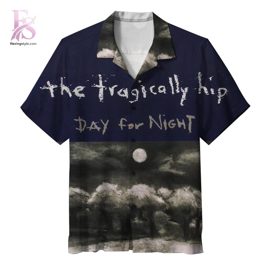 Stylish short-sleeve Hawaiian shirt ideal for summer parties and vacation outfits – The Tragically Hip Day for Night Hawaiian Shirt 1