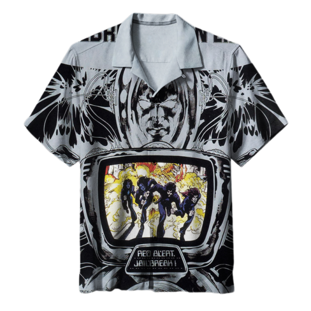 Unisex Hawaiian shirt designed with exotic floral motifs and comfortable relaxed silhouette – Thin Lizzy Jailbreak Album Hawaiian Shirt png
