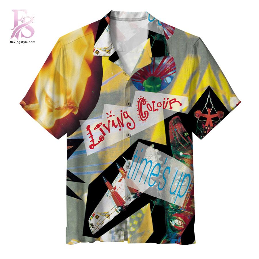 Lightweight tropical Hawaiian shirt with vibrant colors and classic camp collar design – Time s up Living Colour 2026 Hawaiian Shirt 1