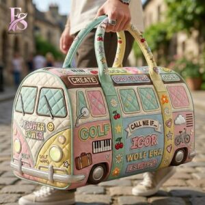 Casual outfit featuring Tyler the Creator Quilted Duffle Bag 2 with modern and comfortable design.