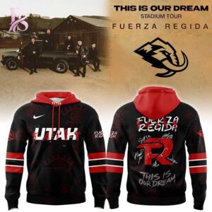 Modern fashion clothing displayed in Utah Mammoth Fuerza Regida This is our Dream Stadium Tour 2026 Shirt 3, designed for comfort, versatility, and effortless everyday style.