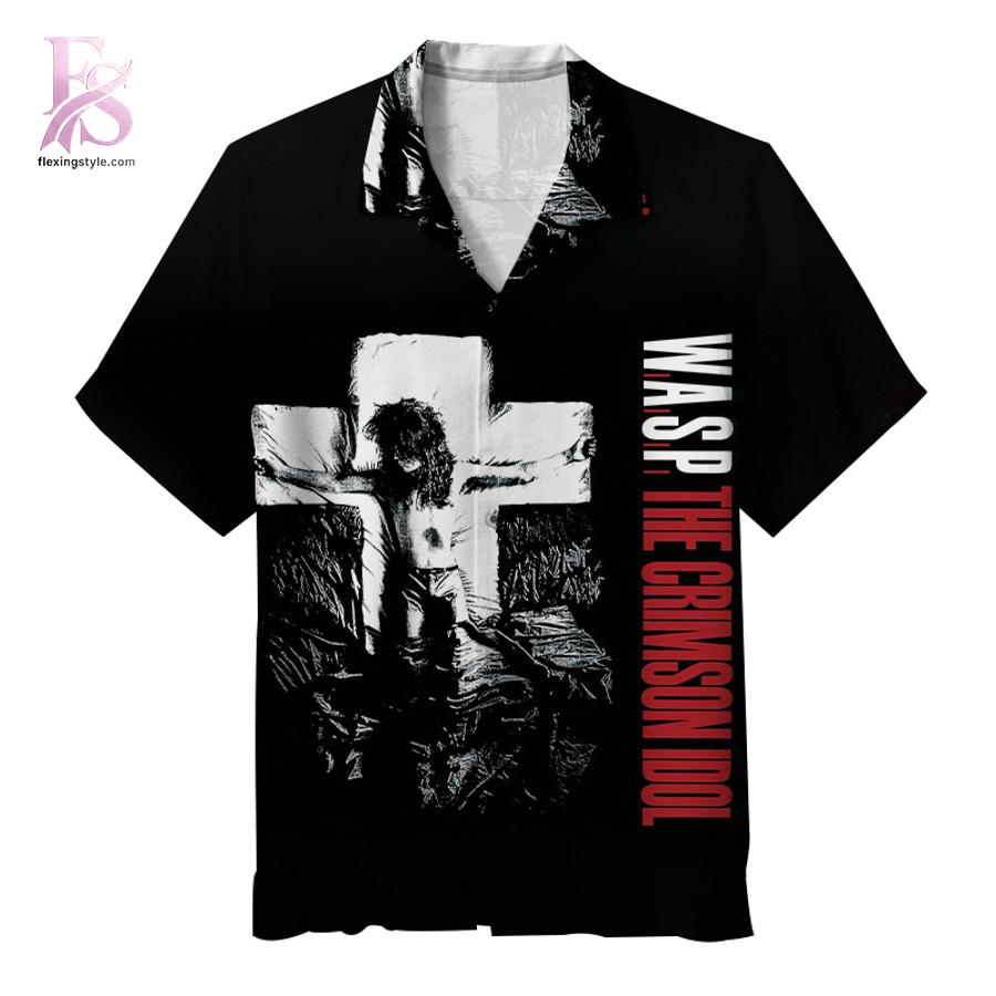 Stylish fashion piece featured in W A S P The Crimson Idol Hawaiian Shirt 1, highlighting modern design, comfortable fabric, and a trendy look perfect for everyday wear.