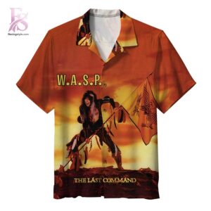 Beach-ready Hawaiian shirt with all-over tropical print and soft premium fabric – W A S P The Last Command Hawaiian Shirt 1