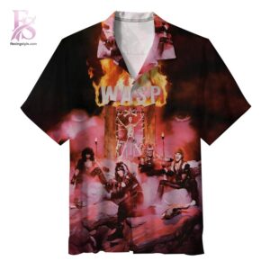 Unisex Hawaiian shirt designed with exotic floral motifs and comfortable relaxed silhouette – WASP Still rock out to Wild Child Hawaiian Shirt 1