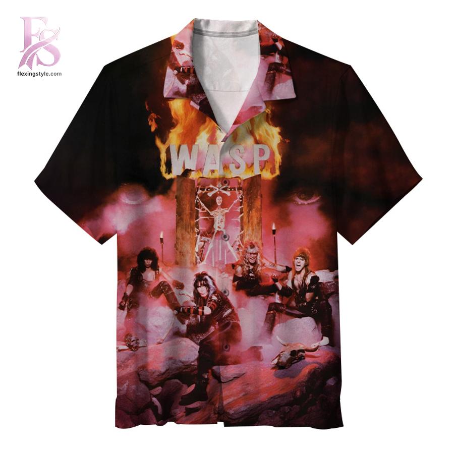 Unisex Hawaiian shirt designed with exotic floral motifs and comfortable relaxed silhouette – WASP Still rock out to Wild Child Hawaiian Shirt 1
