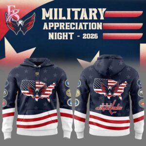 Detailed product image of Washington Capitals Military Appreciation 2026 Hoodie 1 with eye-catching style and smooth finish.