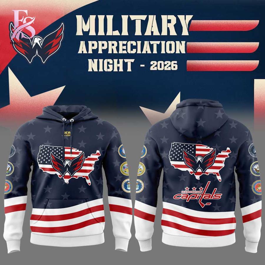 Detailed product image of Washington Capitals Military Appreciation 2026 Hoodie 1 with eye-catching style and smooth finish.