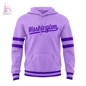 Casual outfit featuring Washington Huskies Softball Powder Purple Uniform Hoodie 2 with modern and comfortable design.