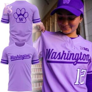 Casual outfit featuring Washington Huskies Softball Powder Purple Uniform Hoodie 4 with modern and comfortable design.