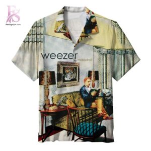 Unisex Hawaiian shirt designed with exotic floral motifs and comfortable relaxed silhouette – Weezer Van Maladroit Album Hawaiian Shirt 1