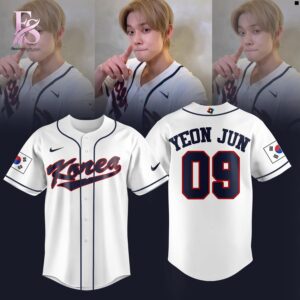 Trendy outfit showcased in Yeon Jun Korea Baseball 2026 World Baseball Jersey 1, combining contemporary fashion style with premium materials for a standout appearance.