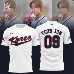 Clear product photo of Yeon Jun Korea Baseball 2026 World Baseball T Shirt 1 showing a stylish design and comfortable everyday look.
