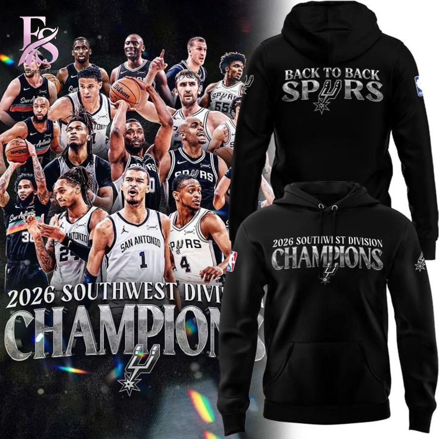 2026 San Antonio Spurs Southwest Division Champions Back to Back Hoodie 1 crafted for a casual and trendy everyday style