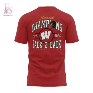 Stylish 2026 Women s Ice Hockey National Champions Back To Back Wisconsin Hockey T Shirt 3 product with modern design and comfortable fit