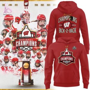 Stylish 2026 Women s Ice Hockey National Champions Back To Back Wisconsin Hockey T Shirt 4 product with modern design and comfortable fit