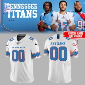 Close-up of A New Chapter Begins Tennessee Titans Football Jersey 2 highlighting smooth finish and modern look.