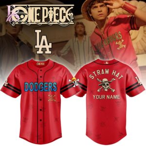 Close-up of ALL TEAM MLB x One Piece Film Jersey 5 highlighting smooth finish and modern look.