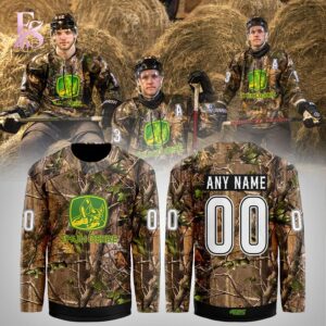 Close-up of Adirondack Thunder From The Woods To The Ice Hunting Hockey Jersey 1 highlighting smooth finish and modern look.