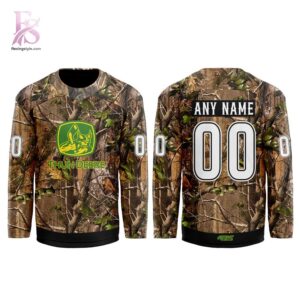 Close-up of Adirondack Thunder From The Woods To The Ice Hunting Hockey Jersey 2 highlighting smooth finish and modern look.