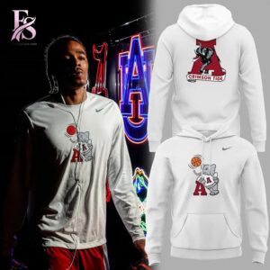 Alabama Crimson Tide Basketball Retro Hoops Ringer Hoodie 1 designed for a modern and relaxed outfit