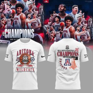 Close-up of Arizona Wildcats 2026 Big 12 Men s Basketball Tournament Championship Hoodie 2 highlighting smooth finish and modern look.