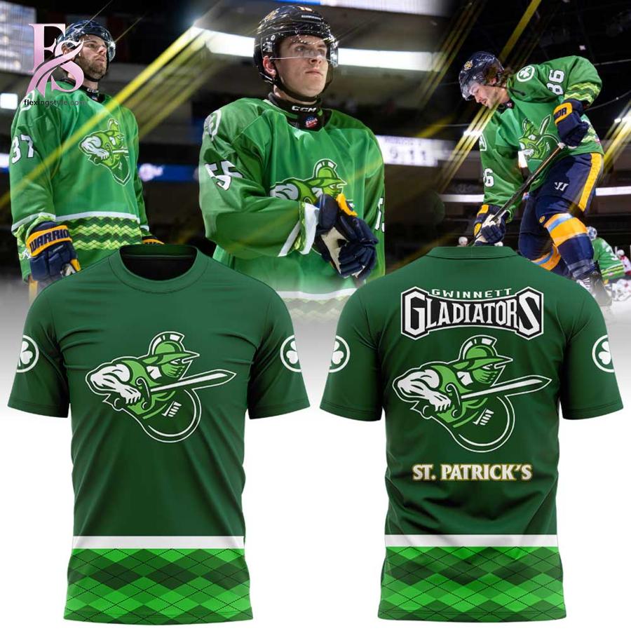 Comfortable and breathable fabric detail shown in Atlanta Gladiators St Patrick s Day Shirt 1 crafted for all day wear