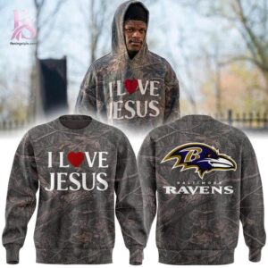 Comfortable and breathable clothing shown in Baltimore Ravens I Love Jesus 2026 Hoodie 2 designed for all day wear