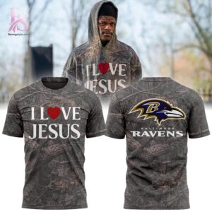 Comfortable and breathable clothing shown in Baltimore Ravens I Love Jesus 2026 Hoodie 3 designed for all day wear