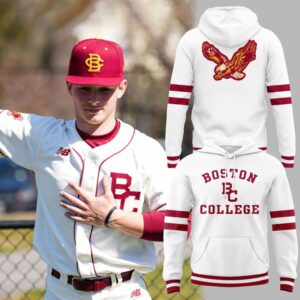Comfortable and breathable clothing shown in Boston College Baseball The Retros Uniform Hoodie designed for all day wear