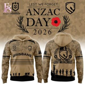 Minimalist fashion design suitable for casual and streetwear looks in Brisbane Broncos ANZAC Day 2026 Shirt 2