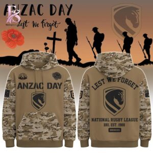 Stylish Brisbane Broncos Anzac Day Lest we forget camo Hoodie 1 product with modern design and comfortable fit