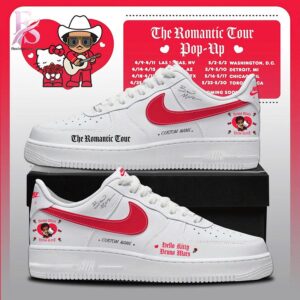 Premium fashion piece highlighted in Bruno Mars Hello Kitty The Romantic Tour Nike Air Force 1 1 with soft fabric and modern fit