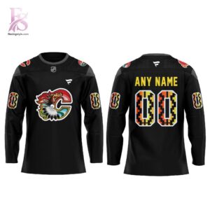 Close-up of Calgary Flames Indigenous 2026 Hockey Jersey 2 highlighting smooth finish and modern look.