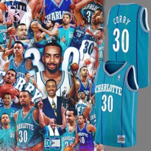Close-up of Charlotte Hornets 1992 DELL CURRY Basketball Jersey 1 highlighting smooth finish and modern look.