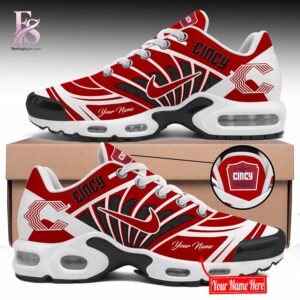Minimalist fashion design shown in Cincinnati Reds 2026 City Connect Stadium TN Air Max Shoes 1 perfect for everyday wear and urban looks