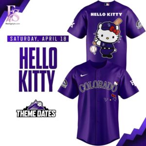 Comfortable and breathable clothing shown in Colorado Rockies Hello Kitty 2026 Jersey 1 designed for all day wear