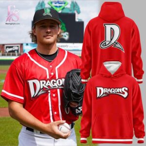 Everyday wardrobe essential presented in Dayton Dragons New Red Uniform Hoodie 1 suitable for versatile styling options