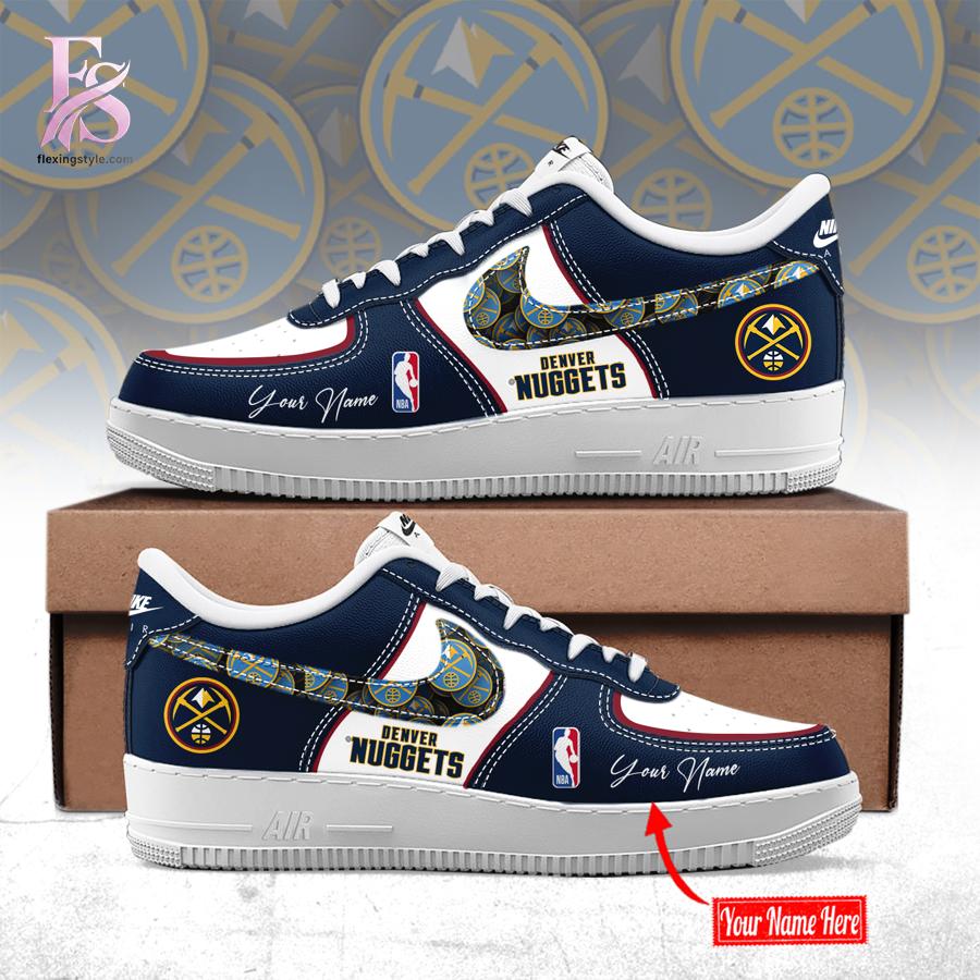 Comfortable and breathable fabric detail shown in Denver Nuggets 2026 custom Air Force Shoes 1 crafted for all day wear