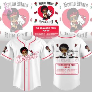 Style made simple with Detroit Tigers x Bruno Mars The Romantic Tour Baseball Jersey 1