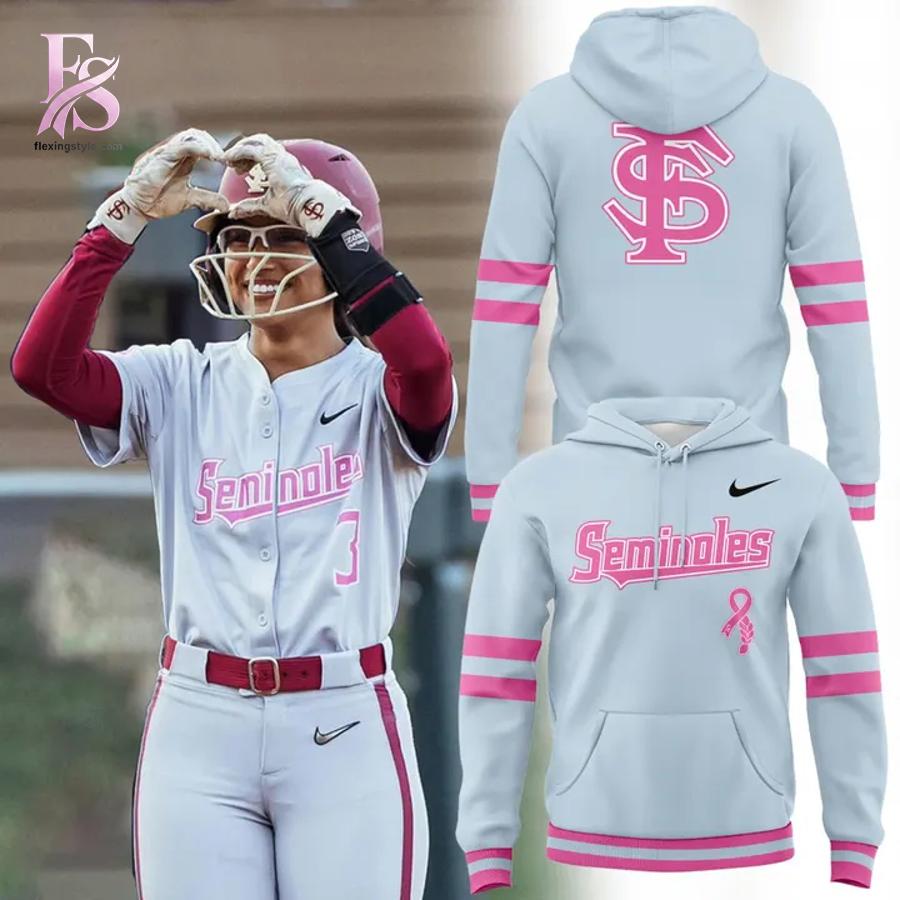 Florida State Seminoles Softball Paint it Pink Hoodie 1 designed for a modern and relaxed outfit