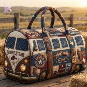 Elegant everyday fashion essential presented in George Strait Country Quilted Duffle Bag 1 suitable for relaxed and smart casual outfits