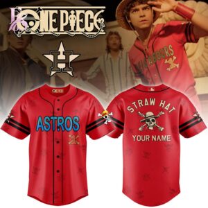 Houston Astros x One Piece Film custom Baseball Jersey 1 highlighting its unique style and everyday comfort
