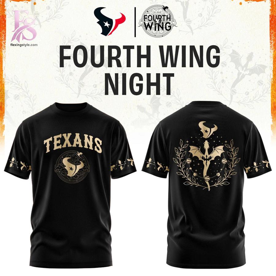 Elegant everyday fashion essential presented in Houston Texans Fourth Wings Night Black Shirt 1 suitable for relaxed and smart casual outfits