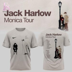 Minimalist fashion design shown in Jack Harlow Monica Tour Merch Shirt 1 perfect for everyday wear and urban looks
